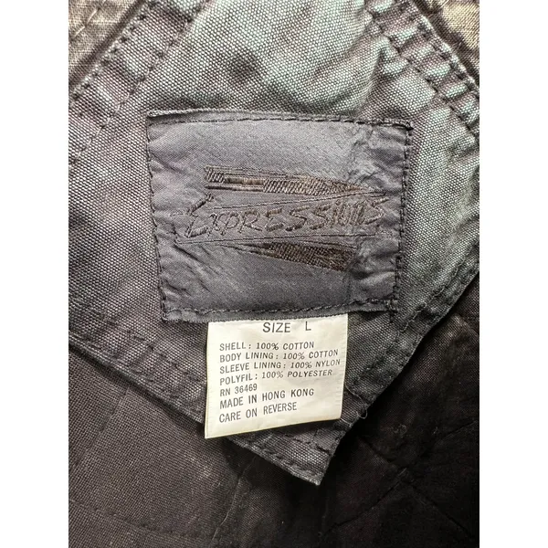 Expressions‎ Jacket Womens Large Green Acid Washed Full Zip Cotton Bomber Jacket - Image 7