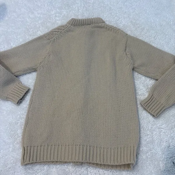 Women Virgin Wool Cream Knit Cardigan S Grandma Granola Soft Scandi Cottage Soft - Image 2