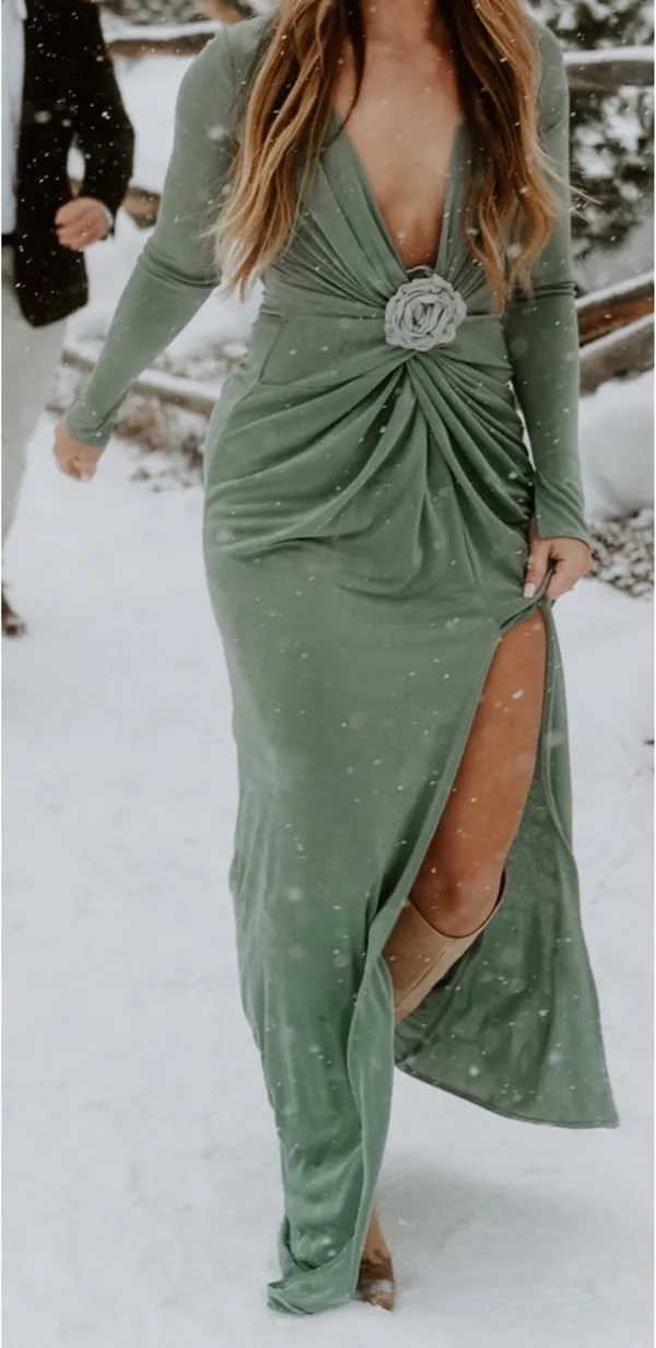 Katie May | Free People In A Mood Gown in Sage Green - Image 2