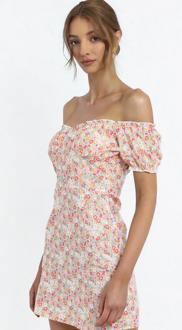 Showpo Meadows Dress In Pink Floral Mini - Image 2
