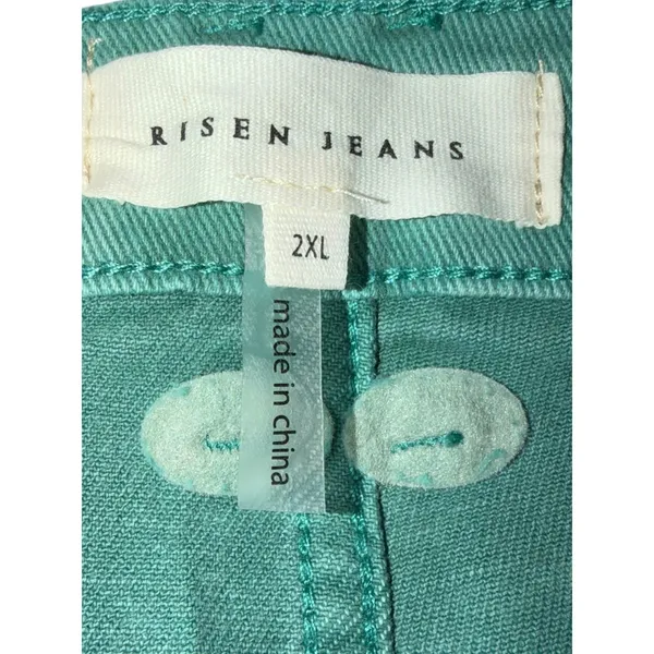 Risen Jeans Jade Green Cargo Pants Wide Leg High Rise NWT 2XL RDP5502X - Image 3
