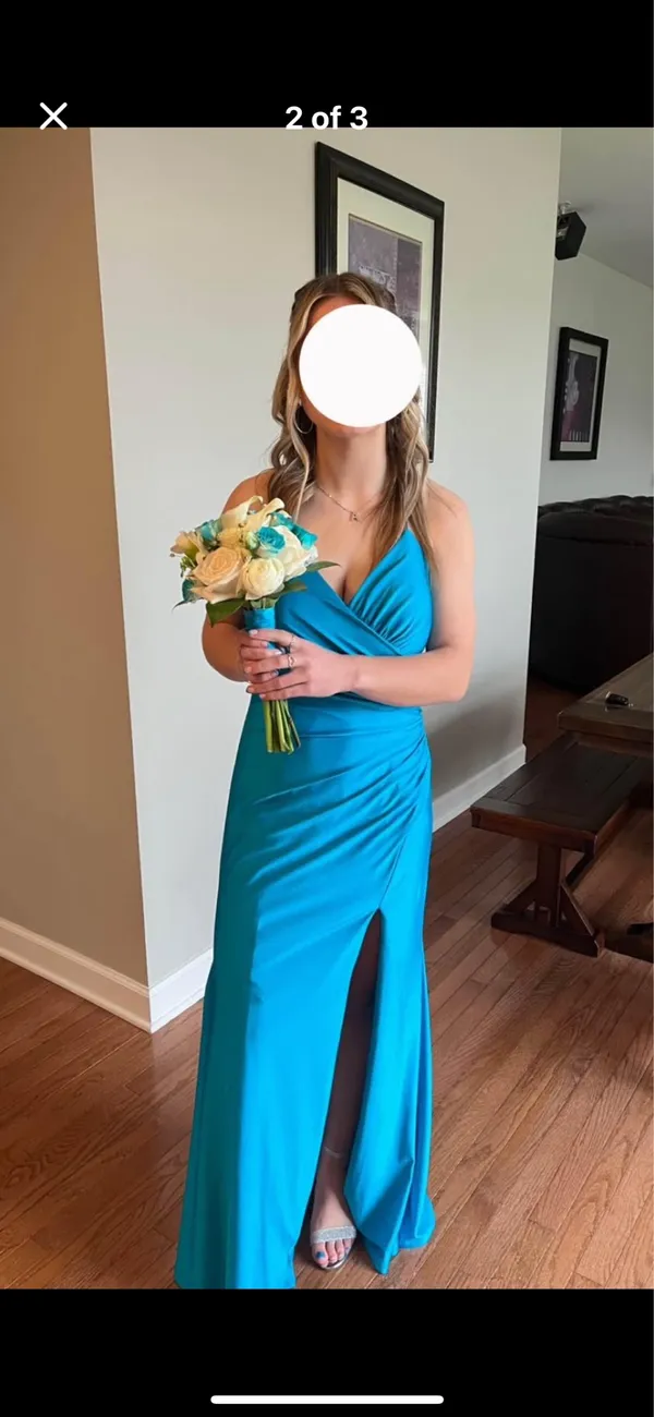 Camille La Vie Prom Dress Blue Long - Image 2