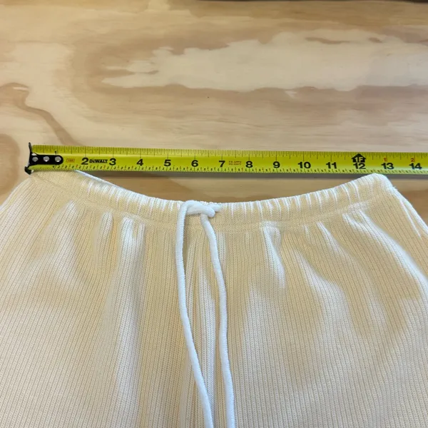 Sabo Skirt Ribbed‎ Knit Lounge Shorts Butter Yellow Elastic Waist Drawstring Sm - Image 8