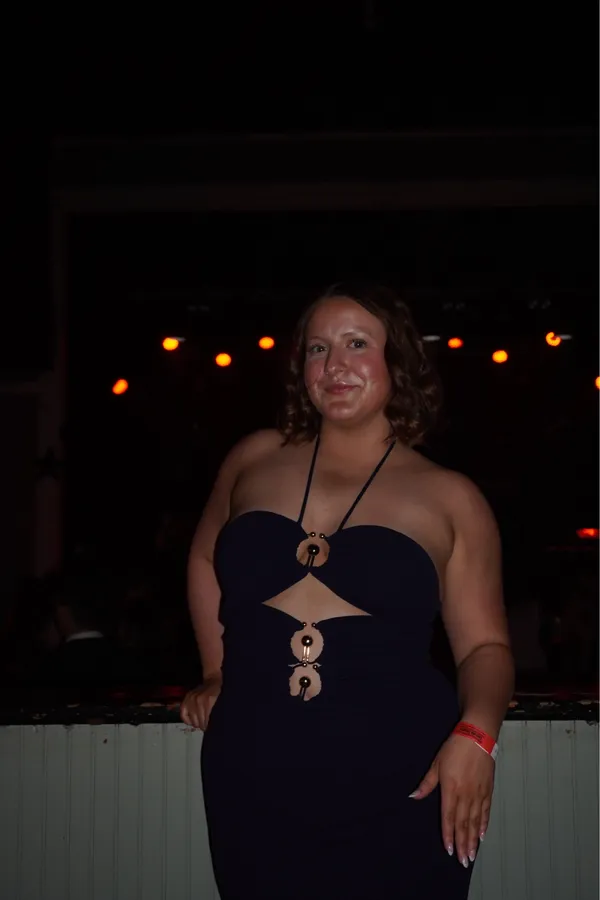 Elliatt Lille Halter Neck Maxi in Navy - Image 3