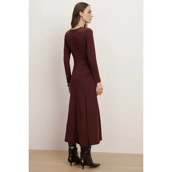 NEW Veronica Beard Theodora Midi Dress Raisin Red Size Small - Image 4