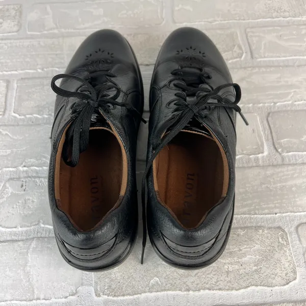 Aravon Duxbury Delilah Shoes Womens 9 B Black Leather Comfort Walking Lace Up - Image 4