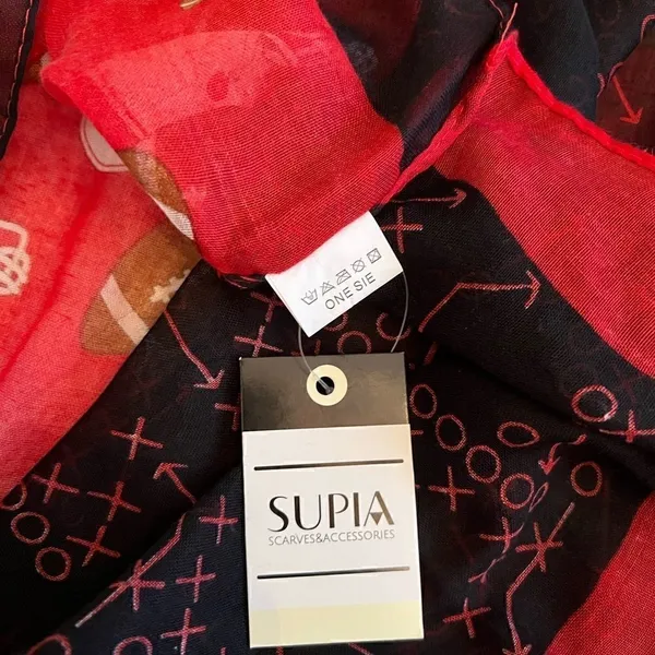 NWT Supia blue and red football theme Infinity scarf - Image 5