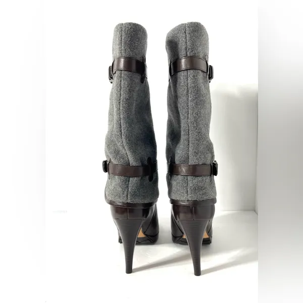 Kennedy Wool/Leather Boots Gray Brown Size 8B - Image 5