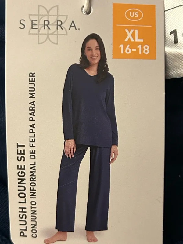 SERRA Lounge Set - V- neck Top & Wide Leg Pants size XL 16/18 oversized - Image 2