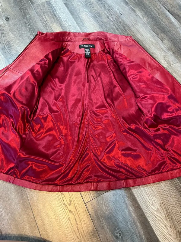 Dialogue Vintage Red Leather Jacket Western Jacket - Image 4