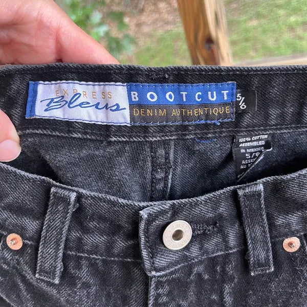 Express Bleus Women's Vintage 90's Era Black Bootcut Jeans Size 5/6 27" Waist - Image 8
