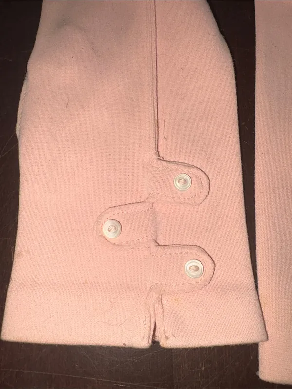 Women's Pink Dress Gloves with Button Detail - Image 3