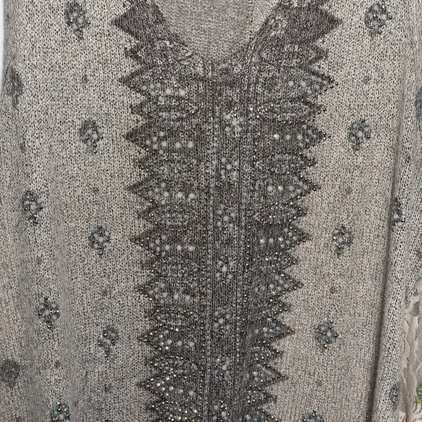 Vocal Apparel Mystic Shimmer Lace Tank‎ in Beige Size Large Lightweight V Neck - Image 4