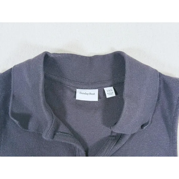 Aritzia Sunday Best Womens Collared Tank Top Size XXS Black Preppy Quiet Luxury - Image 5