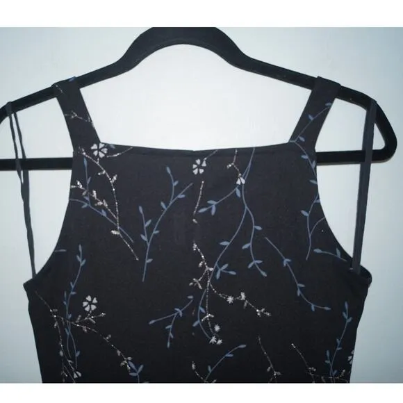 Breakin' Loose Vintage Y2K Maxi Dress Black Floral with Shimmer Size 9/10‎ - Image 5