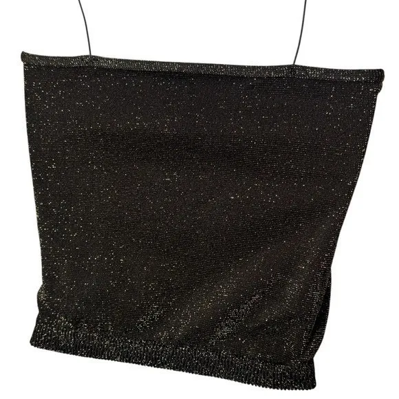 Intimately Free People Gold Sparkle Micro Brami Tank Festival Rave Whimsical M/L - Image 5