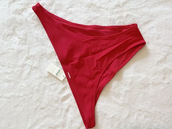 NWT Aerie OG Cheeky Bikini Bottom in Chilly Red - Size: Medium - Image 2