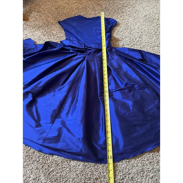 Adrianna Papell Royal Blue Jersey & Taffeta Fit & Flare Cocktail Dress Size 8 - Image 6