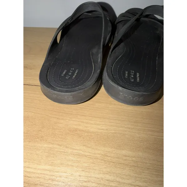 Crocs Swiftwater Women's Size 9 Black Slides Comfort Strappy Flex Beach Water B - Image 3