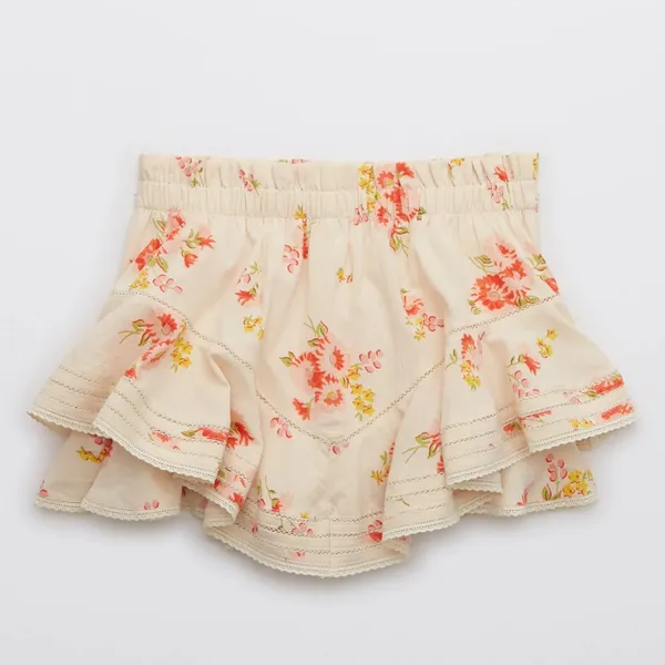 Aerie Rock 'n' Ruffle Skort Cream Floral Skort with Ruffles - Image 7