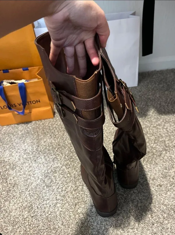 Journee Collection Brown Riding Boots - Image 4