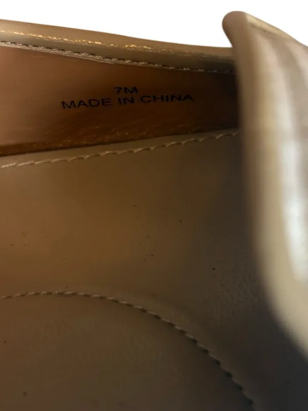 Talbots Cloth Tan White Striped Zelda Ballet Flats Womens Size 7 - Image 9