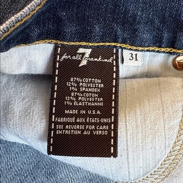 EUC 7 For All Mankind Bootcut Jeans Size 31 Tall Inseam - Image 5