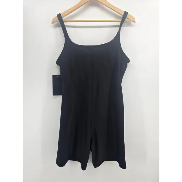 90 Degree by Reflex Romper Womens XL Wonderlink Rib Lotus Black NEW - Image 3