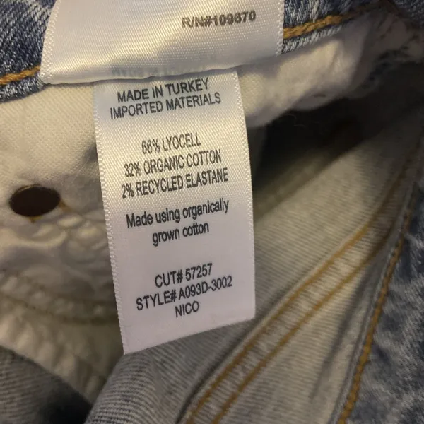 AGOLDE High Rise Straight Leg Distressed Jeans Light Wash Size 27‎ Button Fly - Image 16