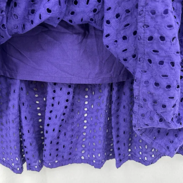 Eva Mendes NY&Co Purple Eyelet Fit Flare Dress Sz 12 Summer Cottagecore Classic - Image 6