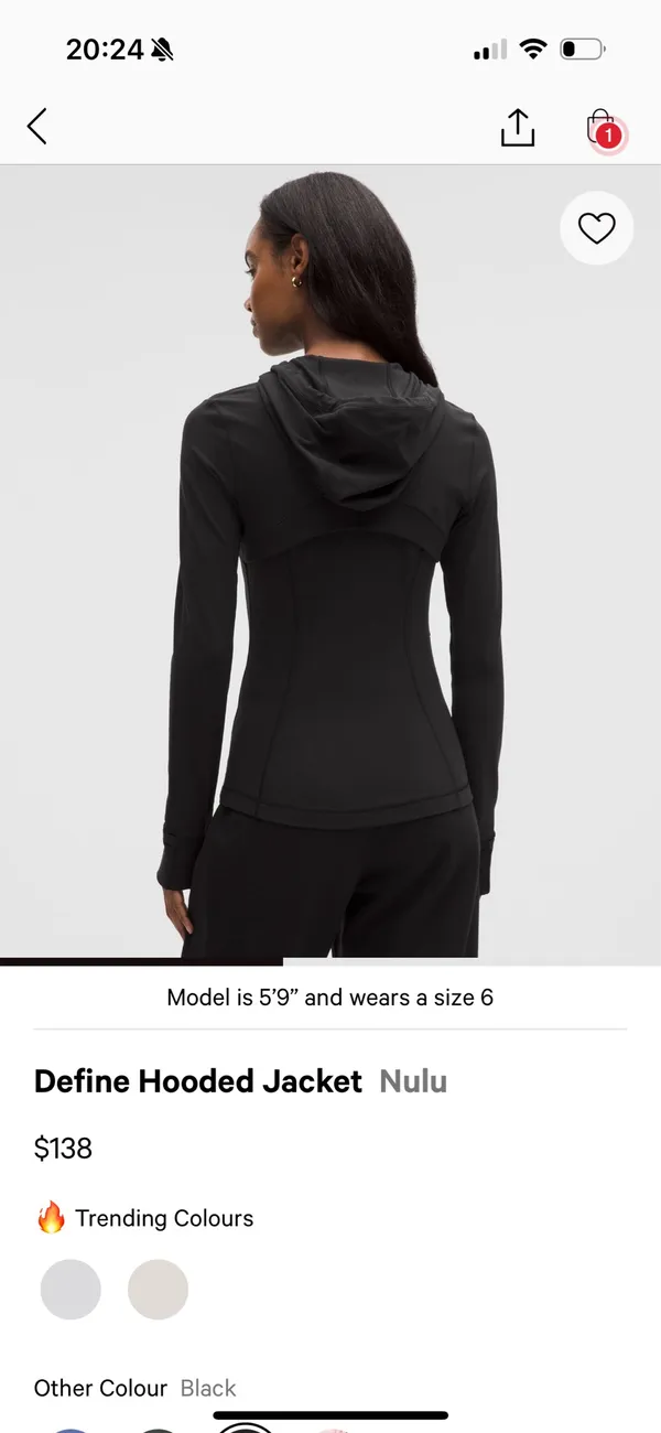 Define Hooded Lululemon Jacket Nulu 8 Black - Image 6
