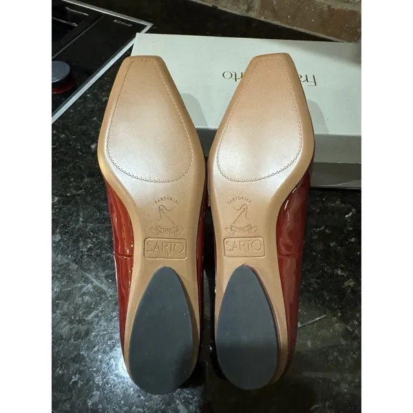 Franco Sarto Carmela patent red leather Mary Jane flats square toe Size 7.5 - Image 8