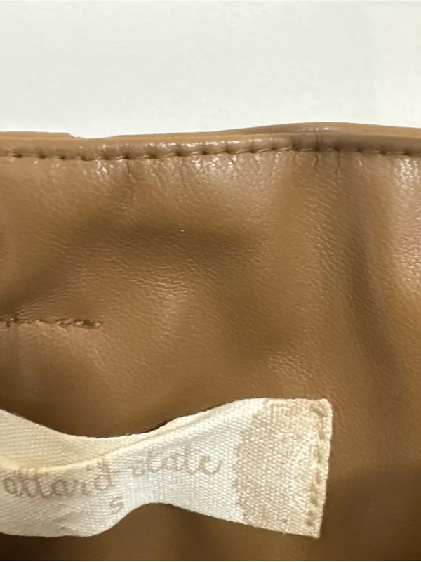 Altar'd State Faux Leather High Waist Paperbag Shorts - Brown - Image 2