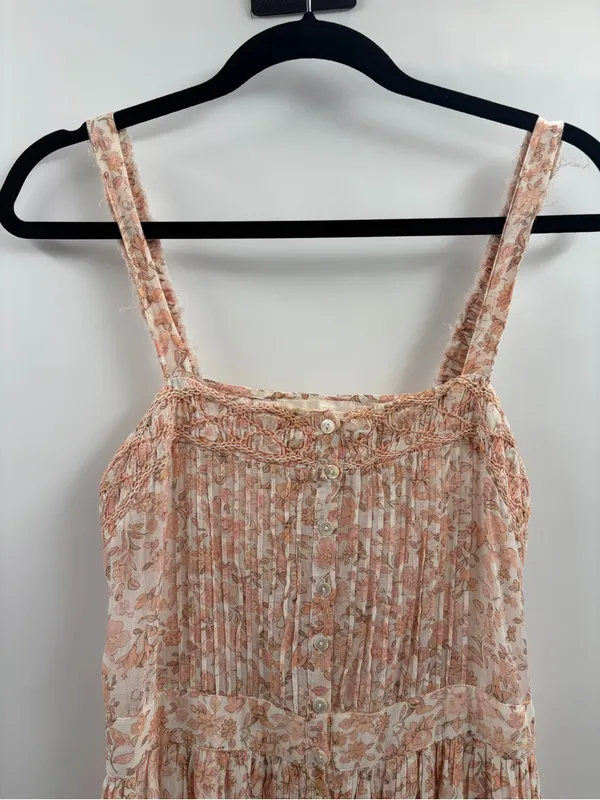 Loveshackfancy bohemian fairy girly Tove Sleeveless Floral Midi Dress size 10 - Image 5