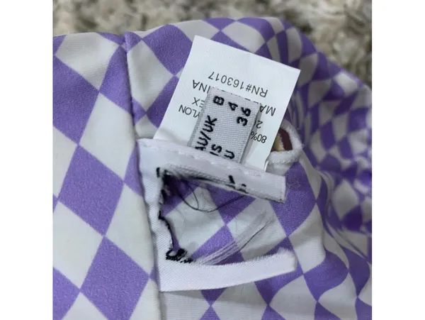 Princess Polly Purple Checkered Swim Top - Size 4 - Image 3