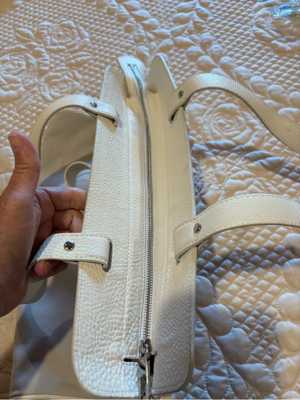 Vintage Burberry Cream Canvas Stowel Roll Up Tote Bag - Image 7