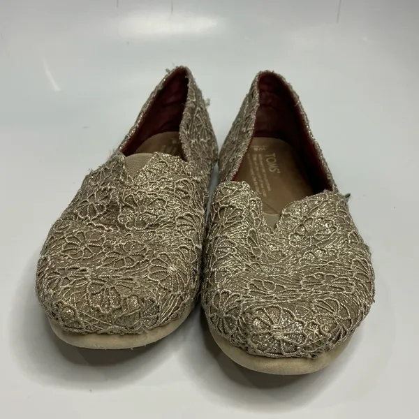 Toms metallic lace flats size 8‎ - Image 2