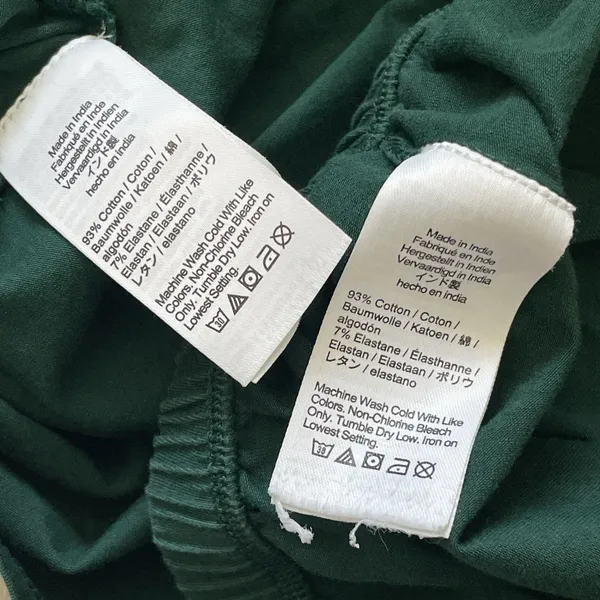J.Crew Pajama Set cotton contrast trim womens Green (medium) loungewear sleep - Image 7