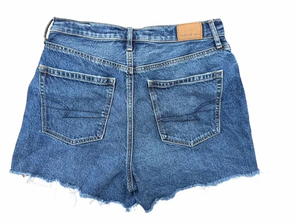 American Eagle Outfitters Distressed Dark Blue Denim Cutoff Shorts - Size 10 - Image 2