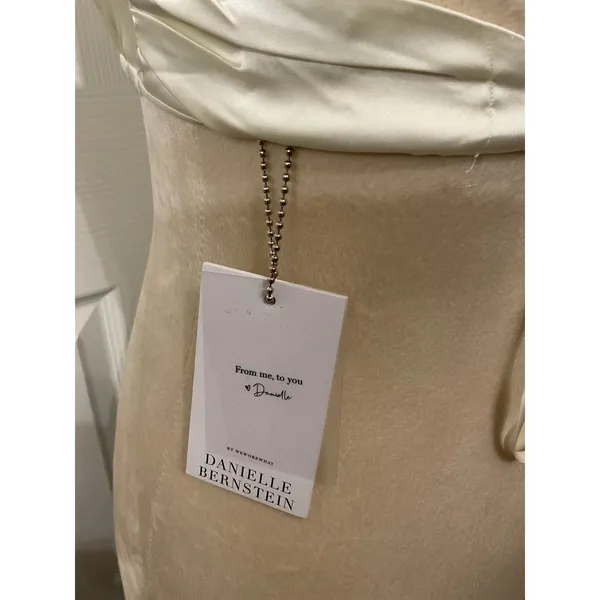 NWT Danielle Bernstein WeWoreWhat Satin Stretch Charmeuse Halter Top Ivory M - Image 9