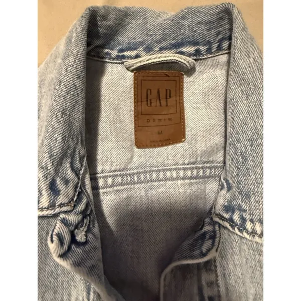 Gap Women's Denim Jean Jacket Acid Light Wash Classic Size M Spring Summer - Image 3