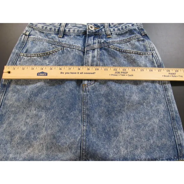 Cotton On 91 Denim Mini Skirt Blue Stone Acid Wash High Rise A Line Retro 6 - Image 7
