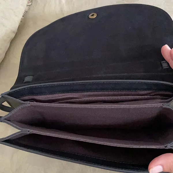 Madewell black leather double strap divider bag - Image 4
