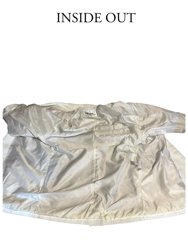 Wilson's Leather VINTAGE 1980'S WHITE LEATHER OVER-SIZED JACKET (S) - Image 13