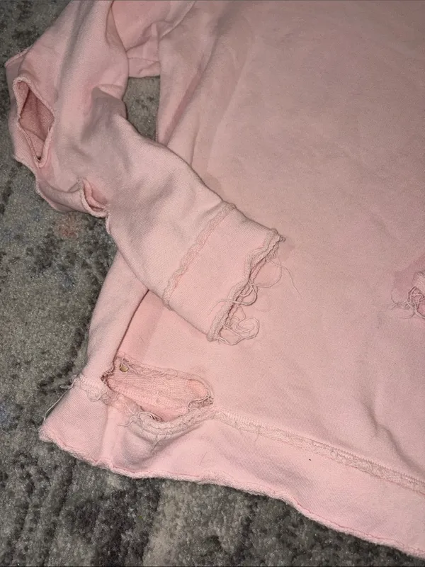 Alala Light Pink Distressed Sweatshirt - Image 6