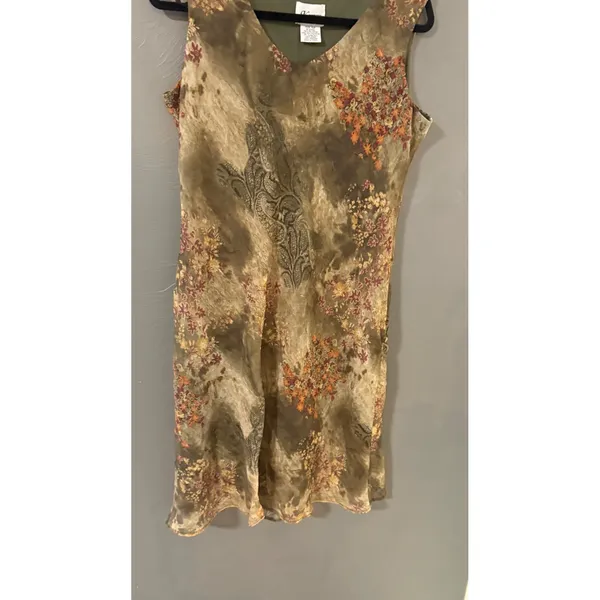 K Petite Vintage 90s Y2k Grunge Women‎ Green Brown Floral Paisley Fairy Dress - Image 3