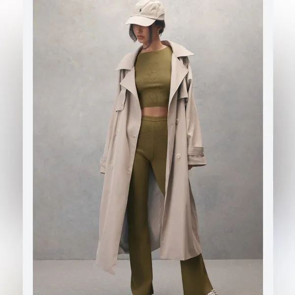 Meshki Andreas Oversized Trench Coat in Beige Tan Size XL *No Belt* - Image 3