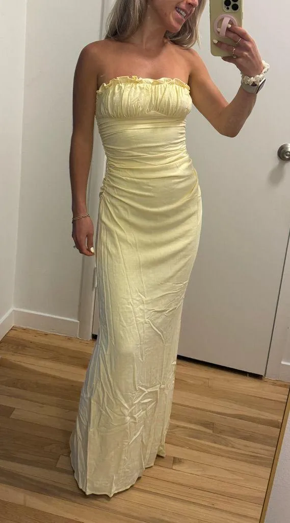 Peppermayo - Xena Gathered Maxi Dress - Yellow - Image 6