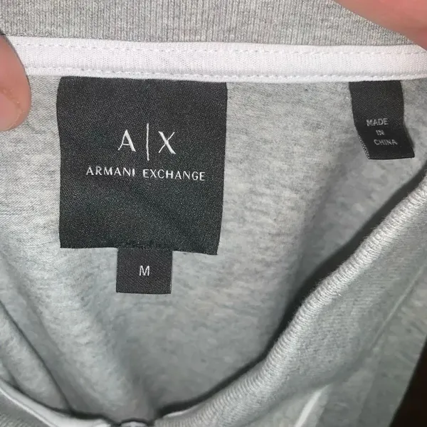 Armani Exchange slim fit preppy M gray polo shirt - Image 3