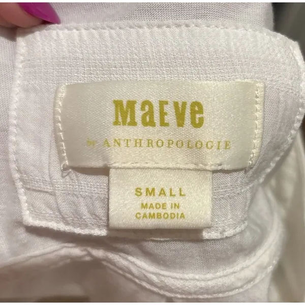 Anthropologie Maeve Women’s White Top Tunic Small - Image 4